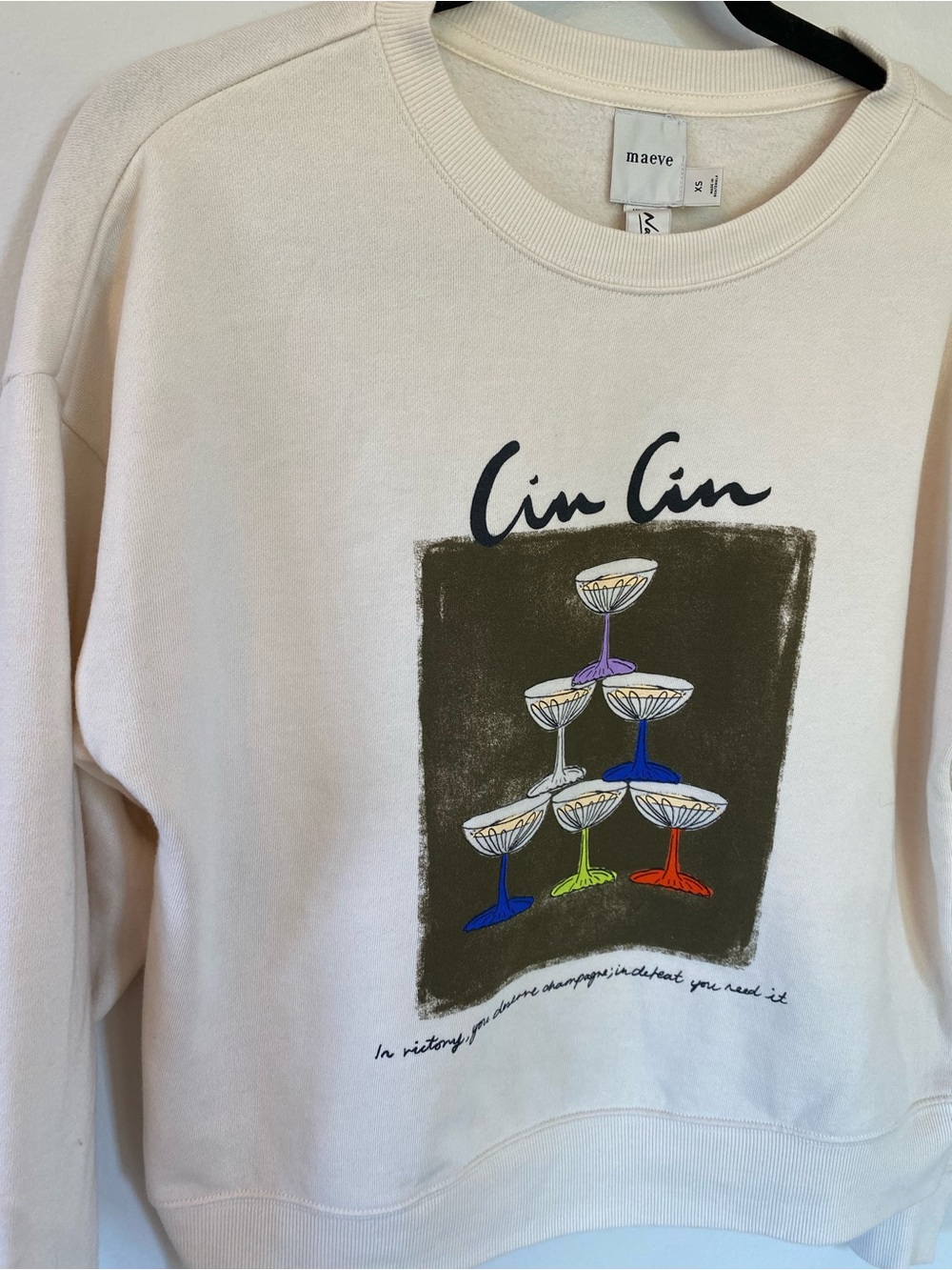 Maeve Anthropologie x Natalia Bagniewska cocktail Sweatshirt - Gatsby champagne - Picture 8 of 9